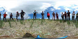 Punta della Merla - Gruppo sulla cima del Monte Cucetto - Fotografia a 360 gradi
