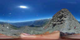 Monte Rocciamelone - Passaggio esposto poco sotto la cima - Fotografia a 360 gradi